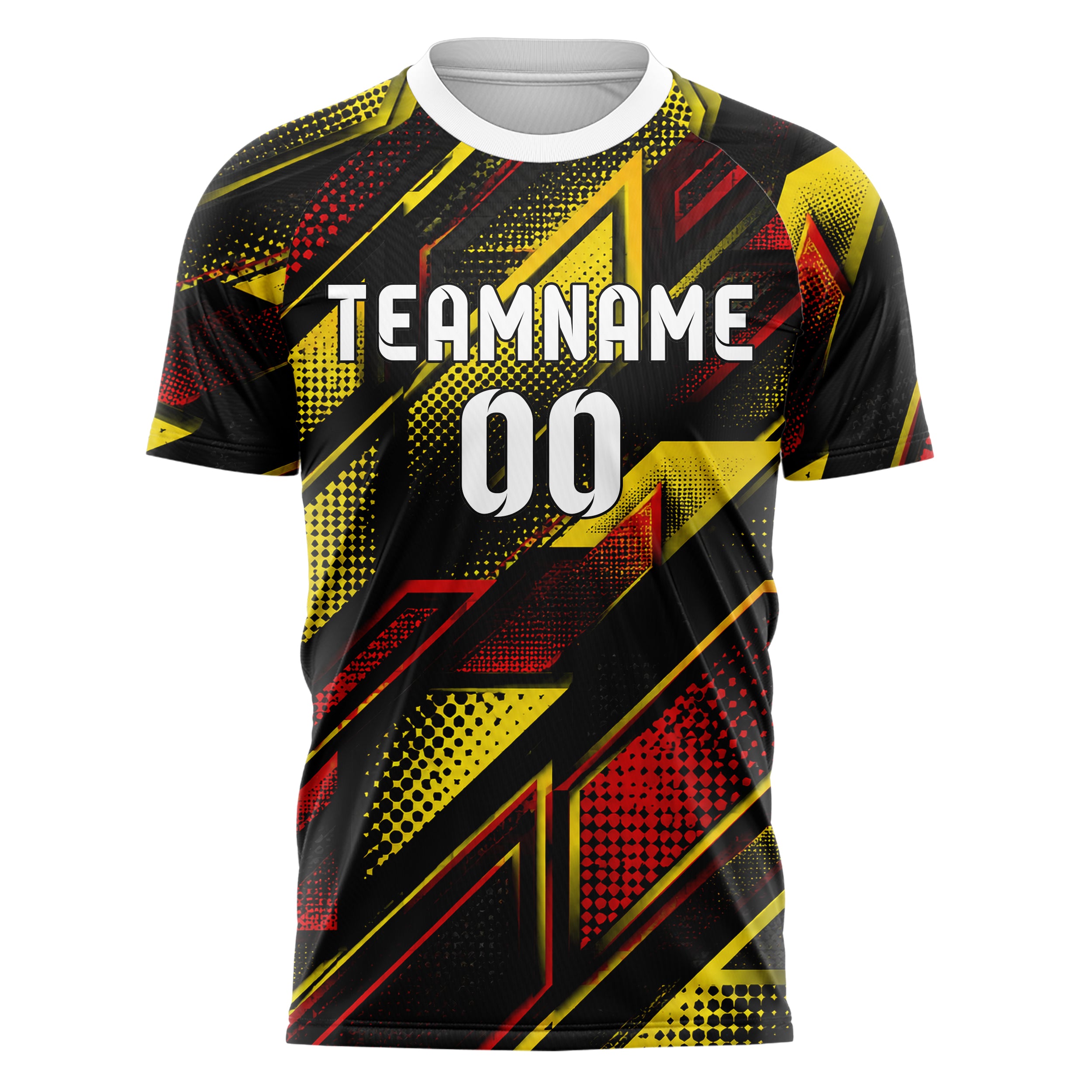 Schwarz lebendiges Rauten Layered 3D Rhombus Design 01-0419 individuelles Fußballtrikot front
