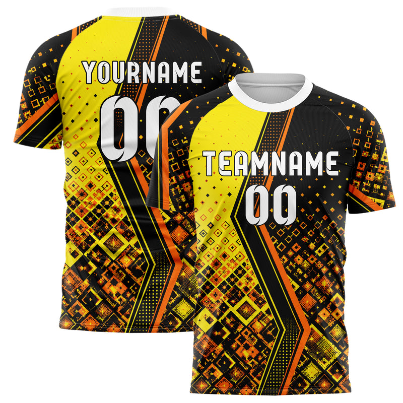 Gelb lebendiges Rauten dichter Verlauf von unten Design 01-0447 individuelles Fußballtrikot main