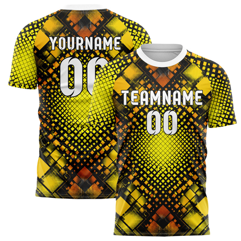 Gelb lebendiges Rauten Micro to Macro Gradient Design 01-0252 individuelles Fußballtrikot main