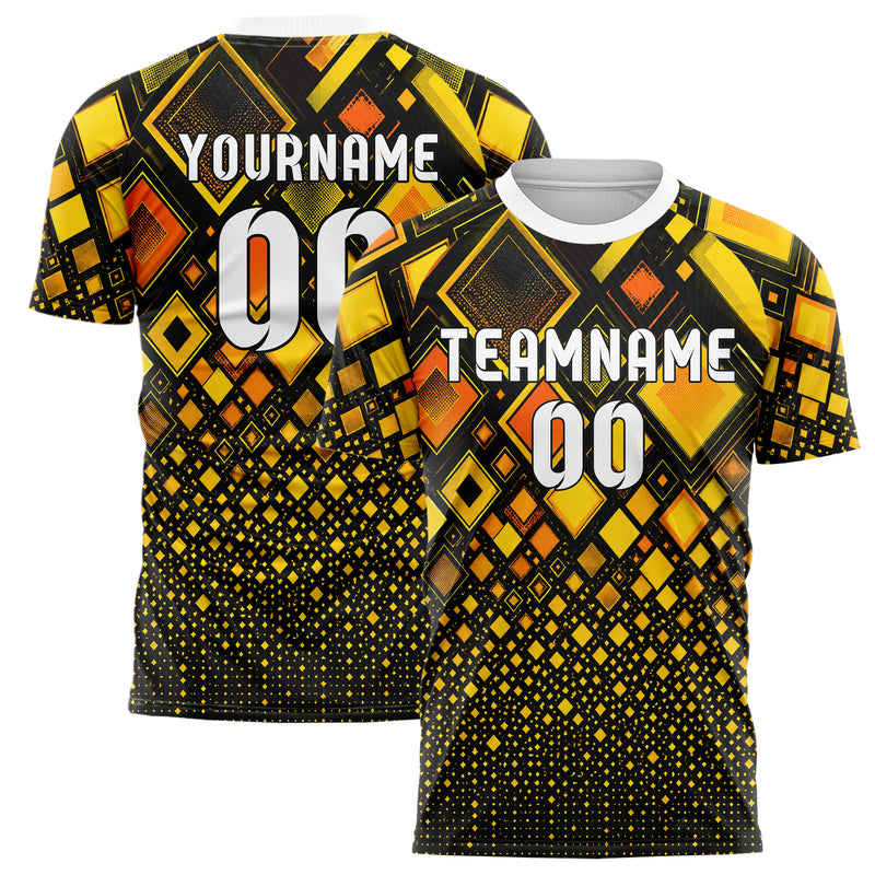 Gelb lebendiges Rauten Micro to Macro Gradient Design 01-0396 individuelles Fußballtrikot main