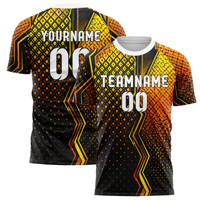 Gelb lebendiges Rauten dichter Verlauf von oben Design 01-0312 individuelles Fußballtrikot main