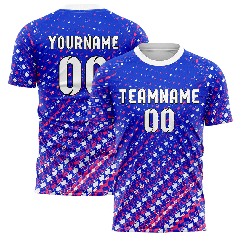Royalblau klassisches Rauten dichter Verlauf von unten Design 01-0087 individuelles Fußballtrikot main