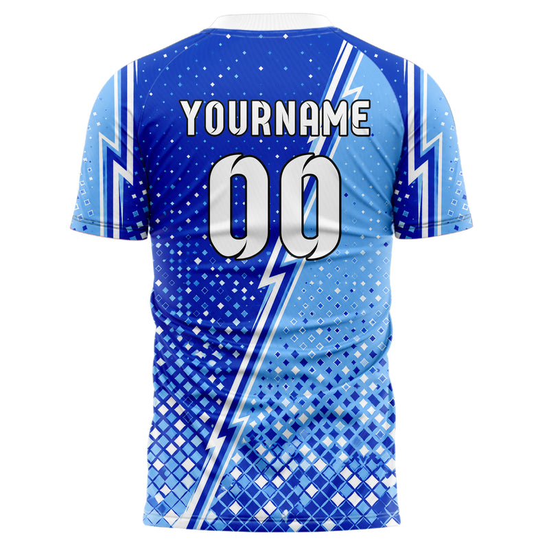 Royalblau lebendiges Rauten dichter Verlauf von unten Design 01-0439 individuelles Fußballtrikot back