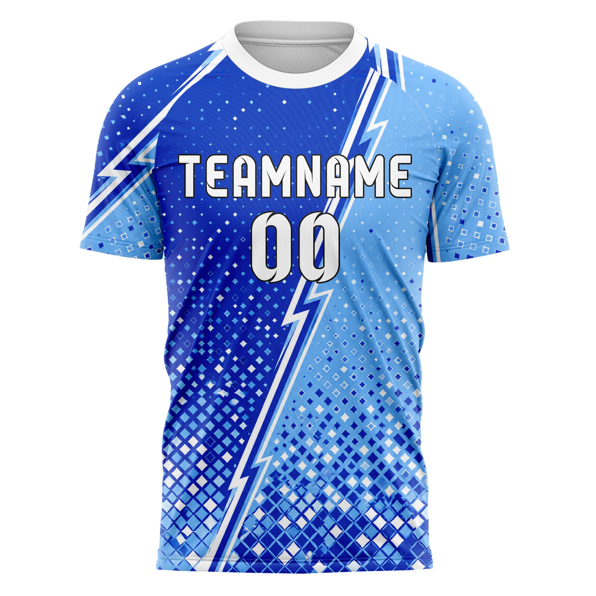 Royalblau lebendiges Rauten dichter Verlauf von unten Design 01-0439 individuelles Fußballtrikot front