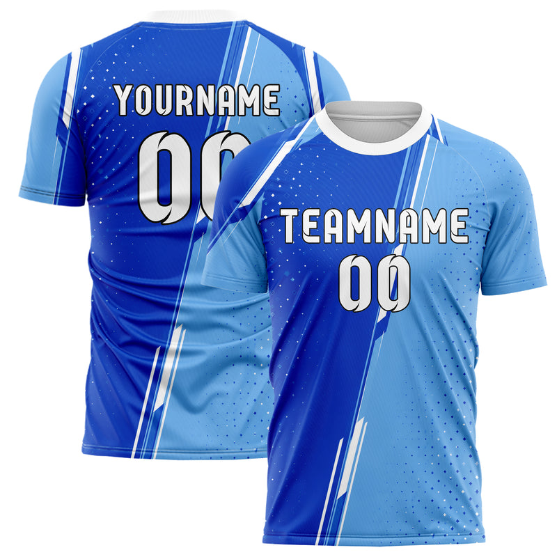 Royalblau lebendiges Rauten radialer Center Fade Design 01-0217 individuelles Fußballtrikot main