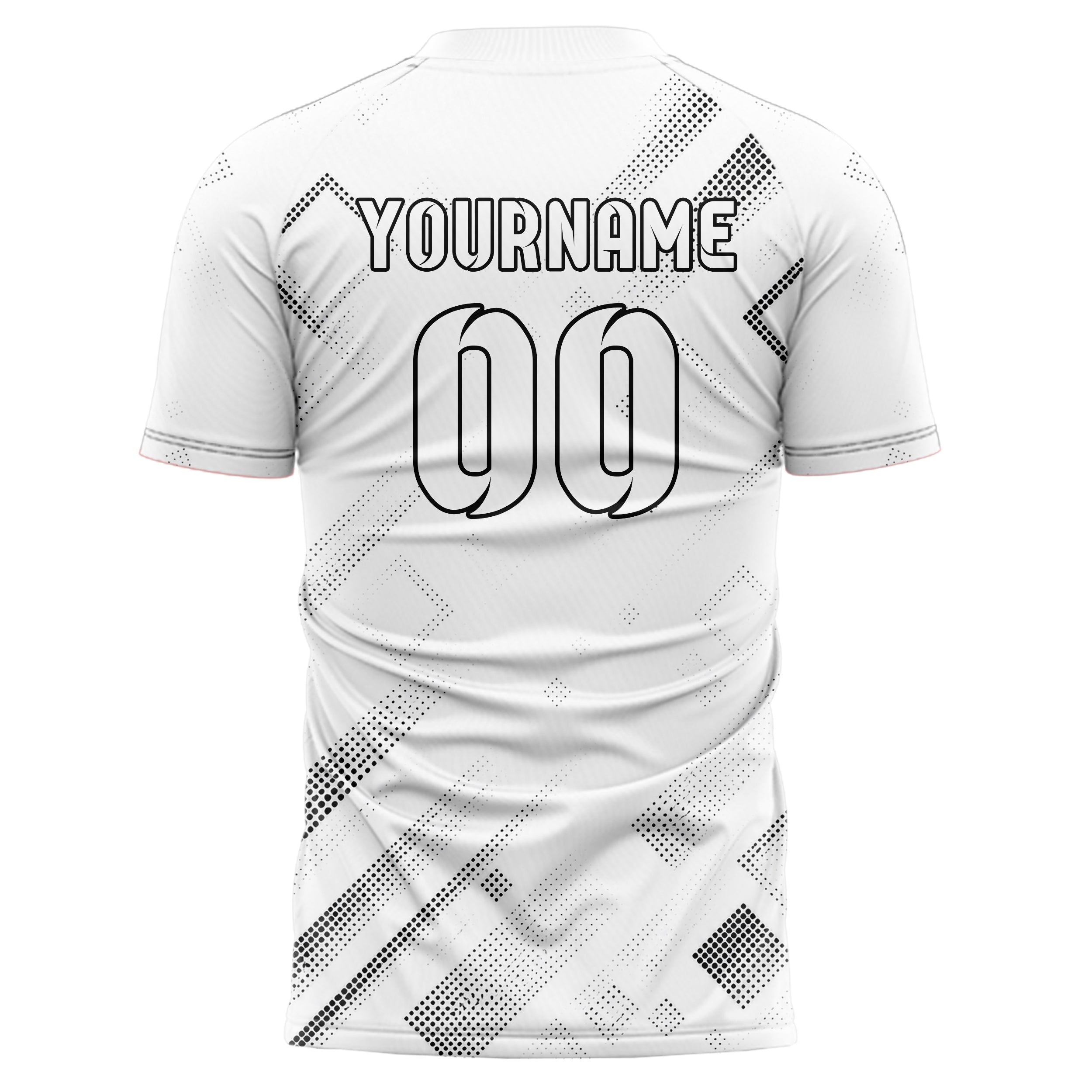 Weiss klassisches Rauten radialer Center Fade Design 01-0265 individuelles Fußballtrikot back