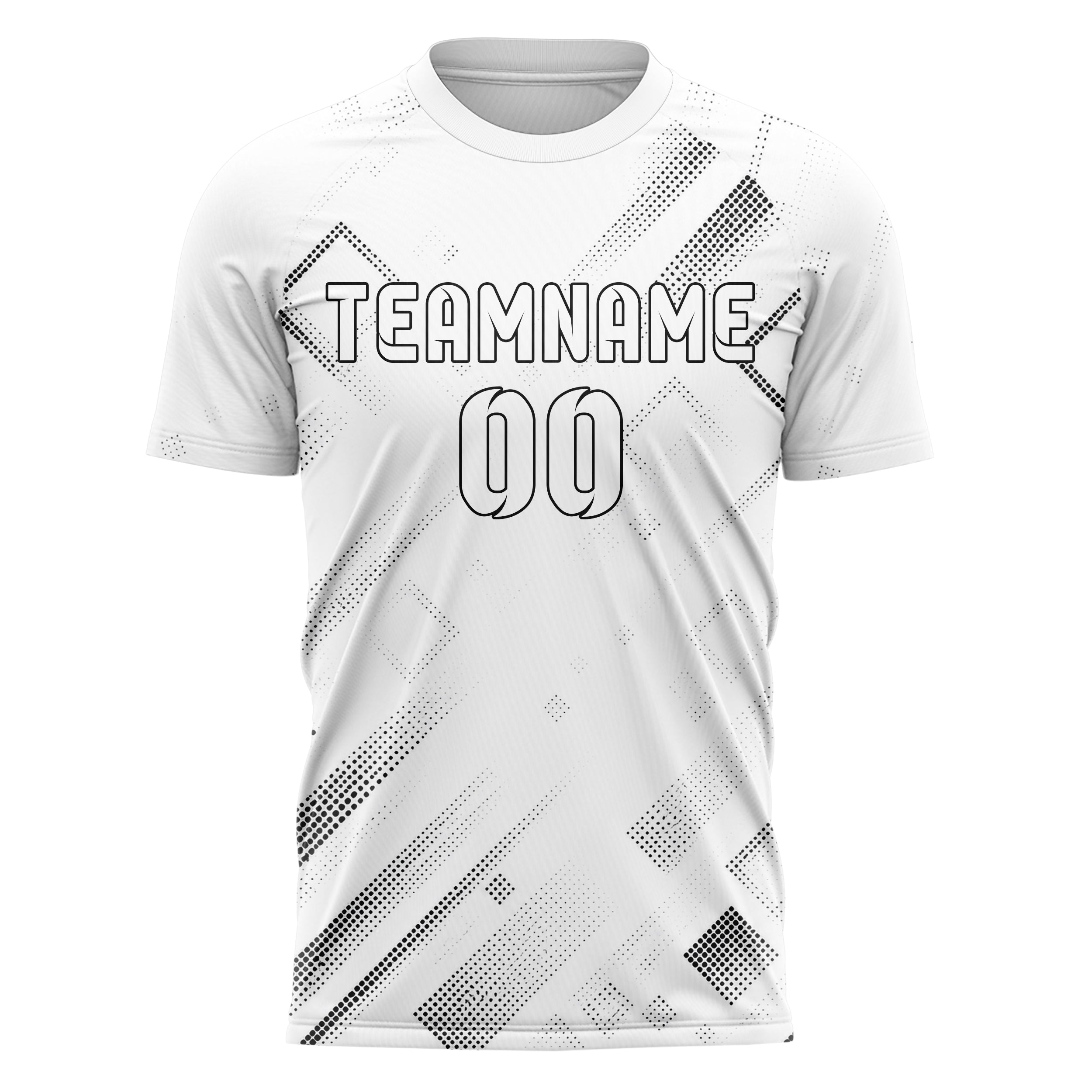 Weiss klassisches Rauten radialer Center Fade Design 01-0265 individuelles Fußballtrikot front