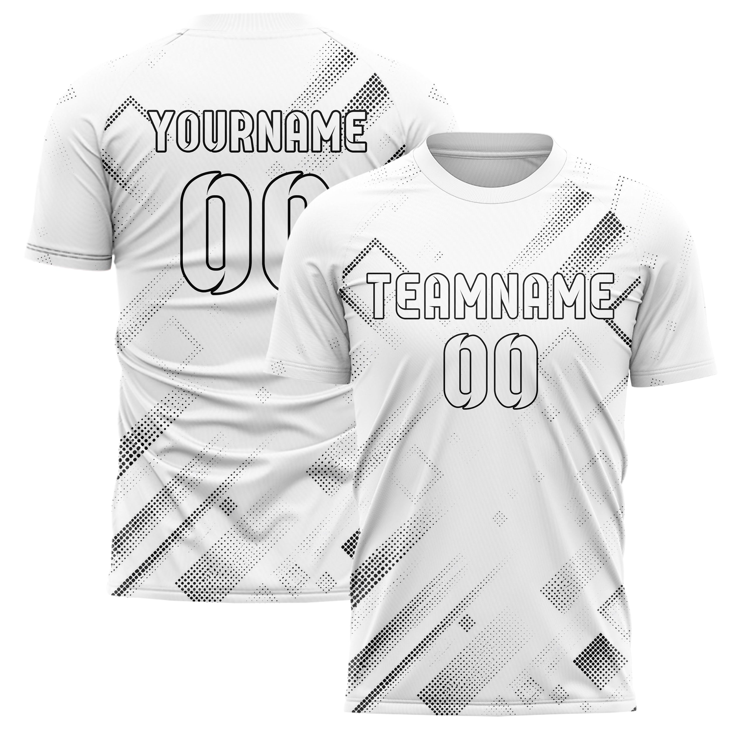 Weiss klassisches Rauten radialer Center Fade Design 01-0265 individuelles Fußballtrikot main