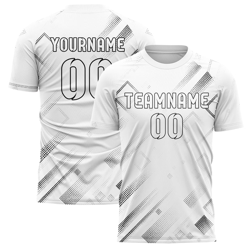 Weiss klassisches Rauten radialer Center Fade Design 01-0265 individuelles Fußballtrikot main