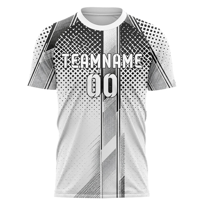 Weiss klassisches Rauten dichter Verlauf von oben Design 01-0232 individuelles Fußballtrikot front