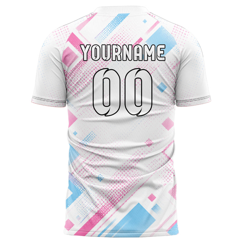Weiss lebendiges Rauten radialer Center Fade Design 01-0129 individuelles Fußballtrikot back