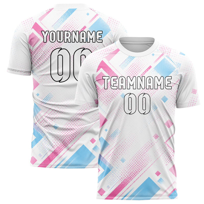 Weiss lebendiges Rauten radialer Center Fade Design 01-0129 individuelles Fußballtrikot main