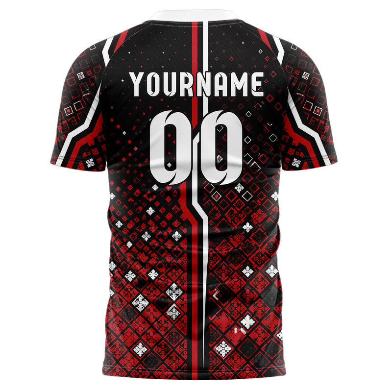Schwarz dunkles Rauten dichter Verlauf von unten Design 01-0095 individuelles Fußballtrikot back