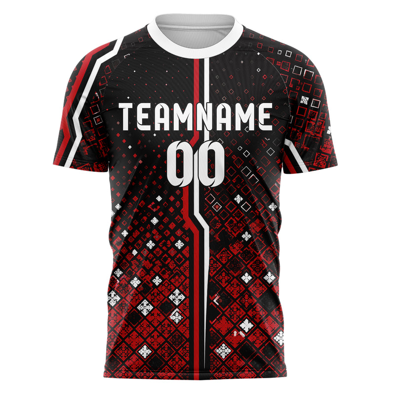 Schwarz dunkles Rauten dichter Verlauf von unten Design 01-0095 individuelles Fußballtrikot front