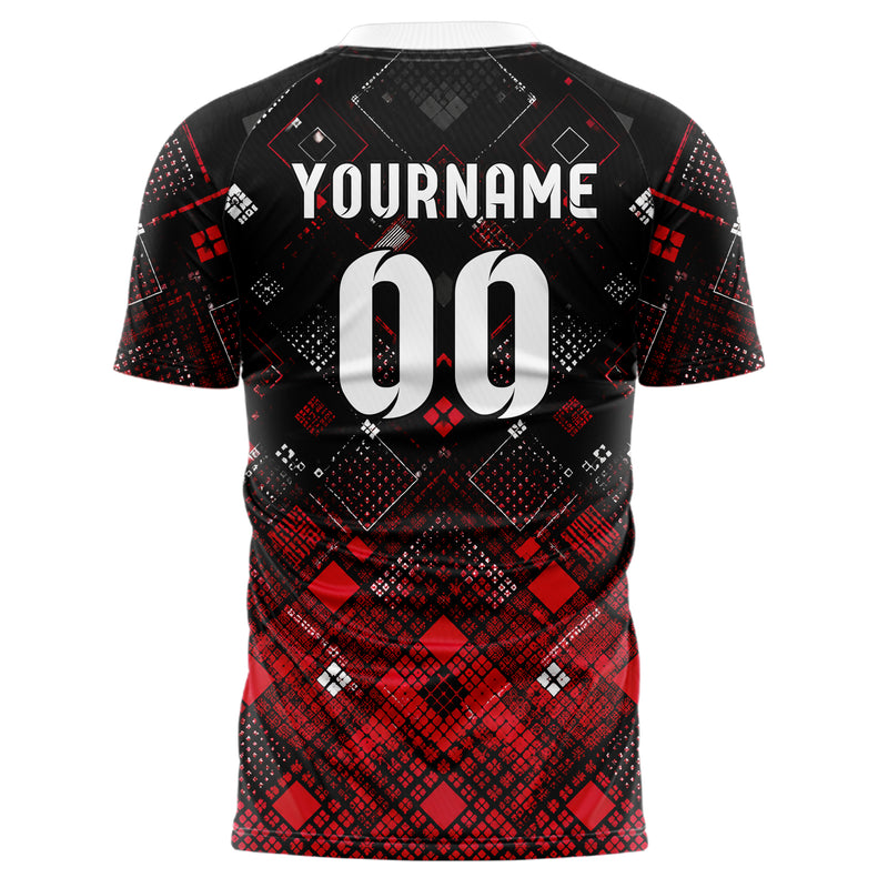 Schwarz dunkles Rauten dichter Verlauf von unten Design 01-0263 individuelles Fußballtrikot back