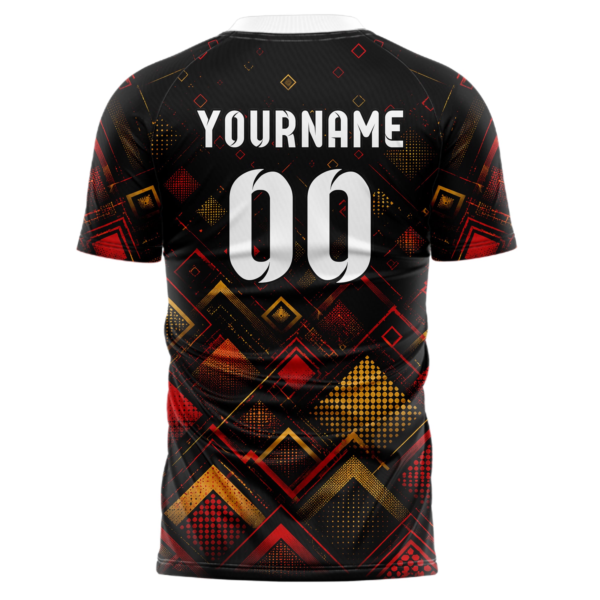 Schwarz dunkles Rauten dichter Verlauf von unten Design 01-0463 individuelles Fußballtrikot back