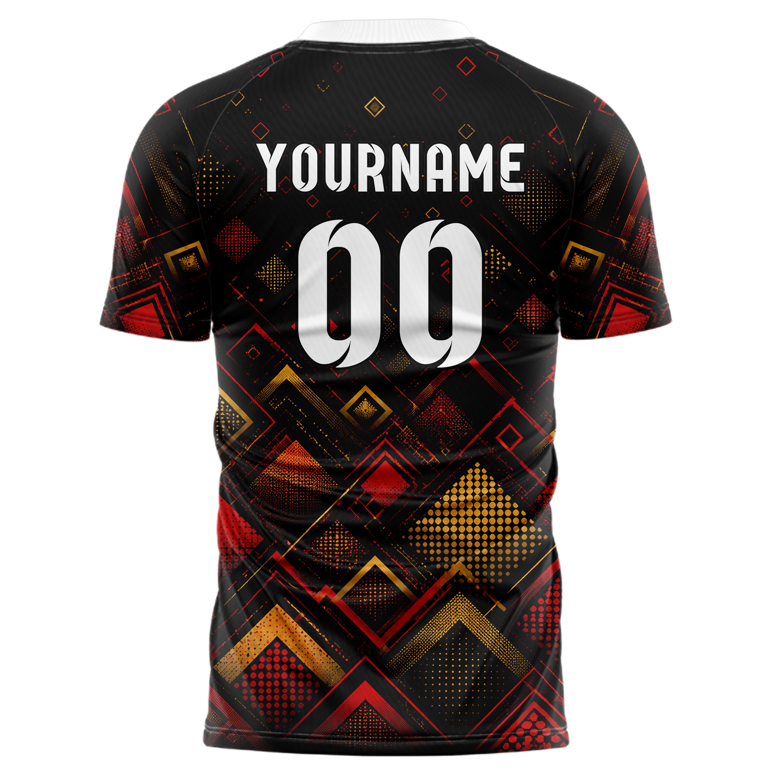 Schwarz dunkles Rauten dichter Verlauf von unten Design 01-0463 individuelles Fußballtrikot back