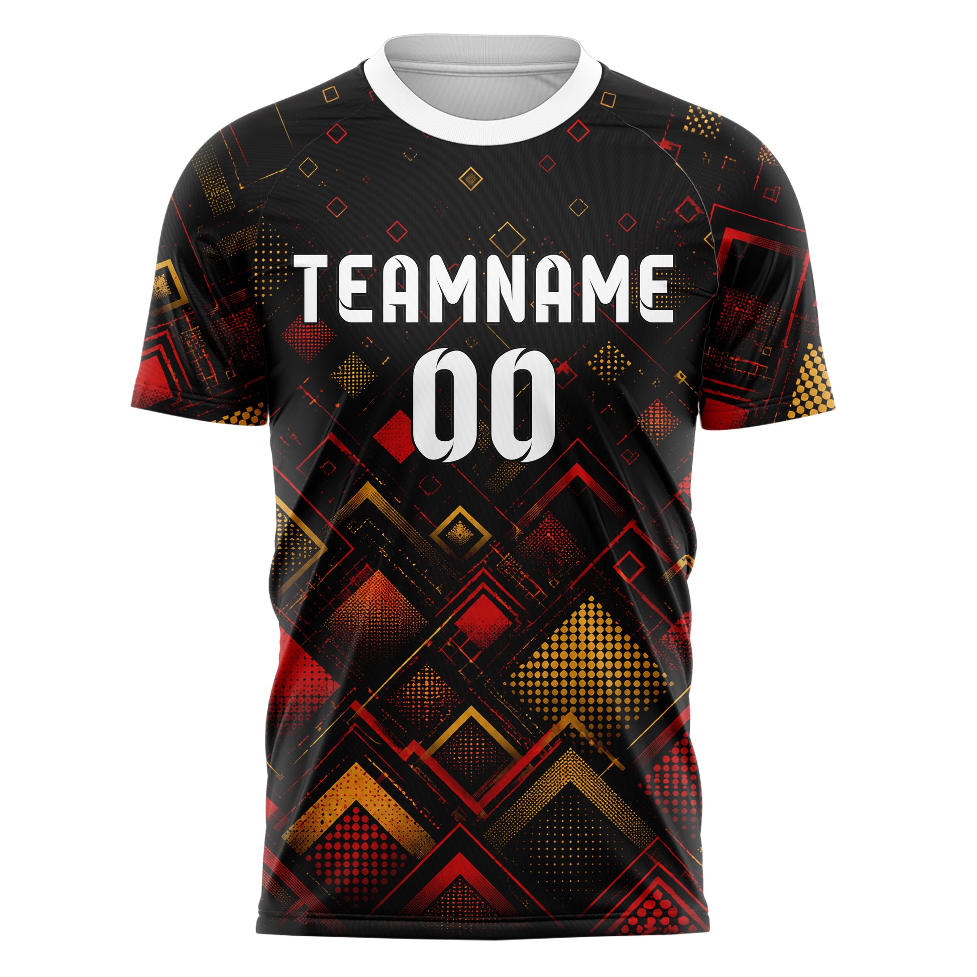 Schwarz dunkles Rauten dichter Verlauf von unten Design 01-0463 individuelles Fußballtrikot front