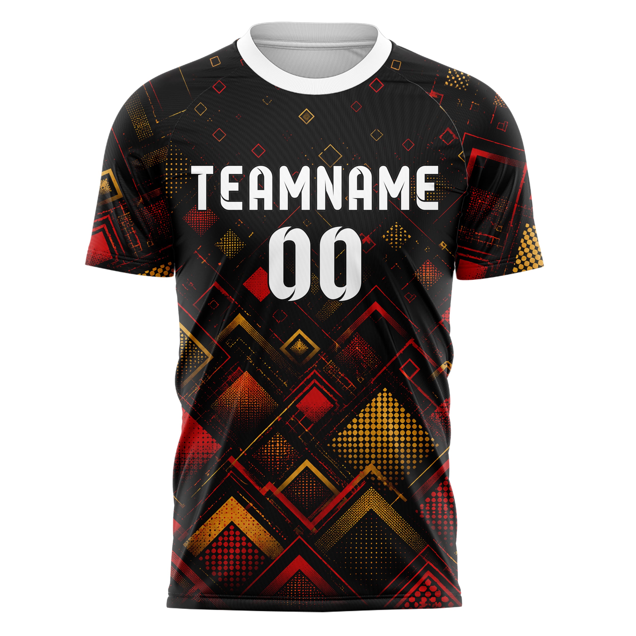 Schwarz dunkles Rauten dichter Verlauf von unten Design 01-0463 individuelles Fußballtrikot front