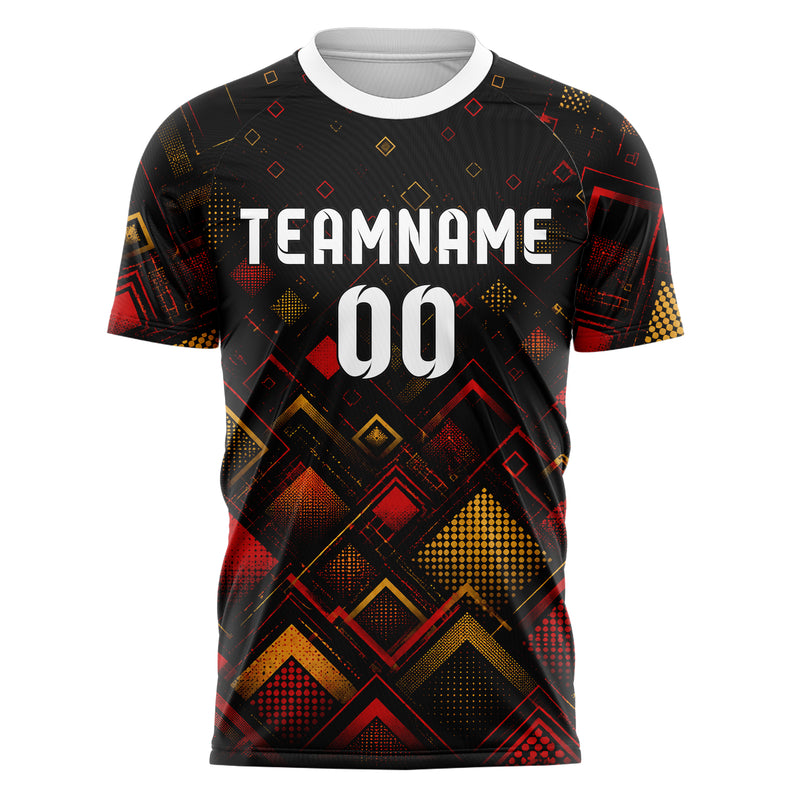 Schwarz dunkles Rauten dichter Verlauf von unten Design 01-0463 individuelles Fußballtrikot front