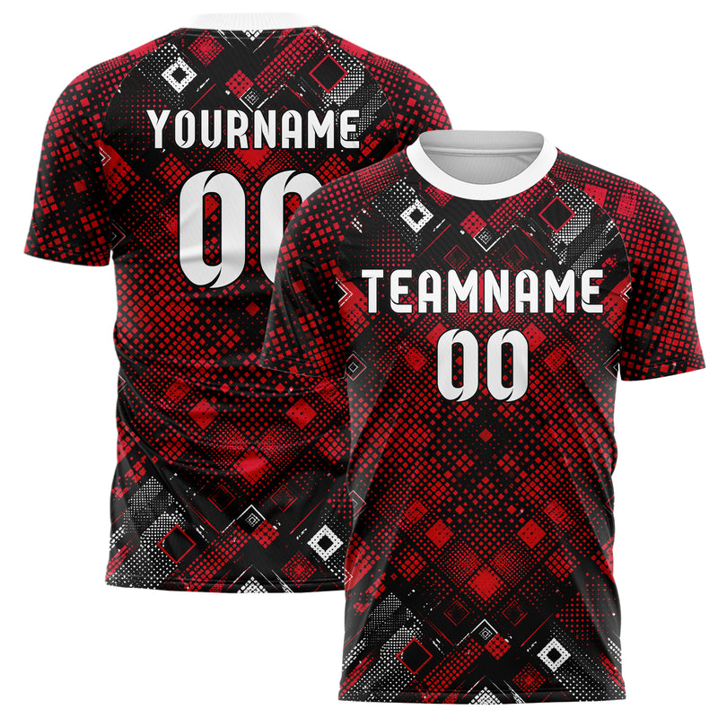 Schwarz dunkles Rauten radialer Center Fade Design 01-0065 individuelles Fußballtrikot main