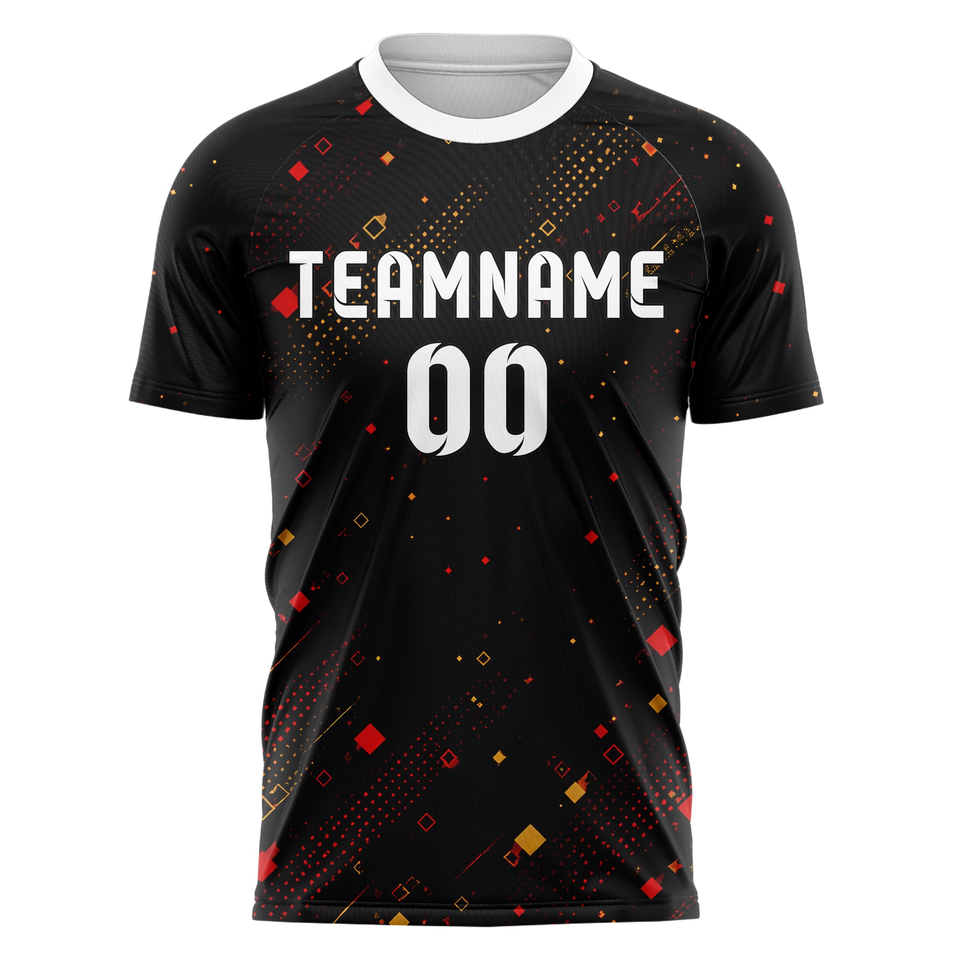 Schwarz dunkles Rauten radialer Center Fade Design 01-0433 individuelles Fußballtrikot front