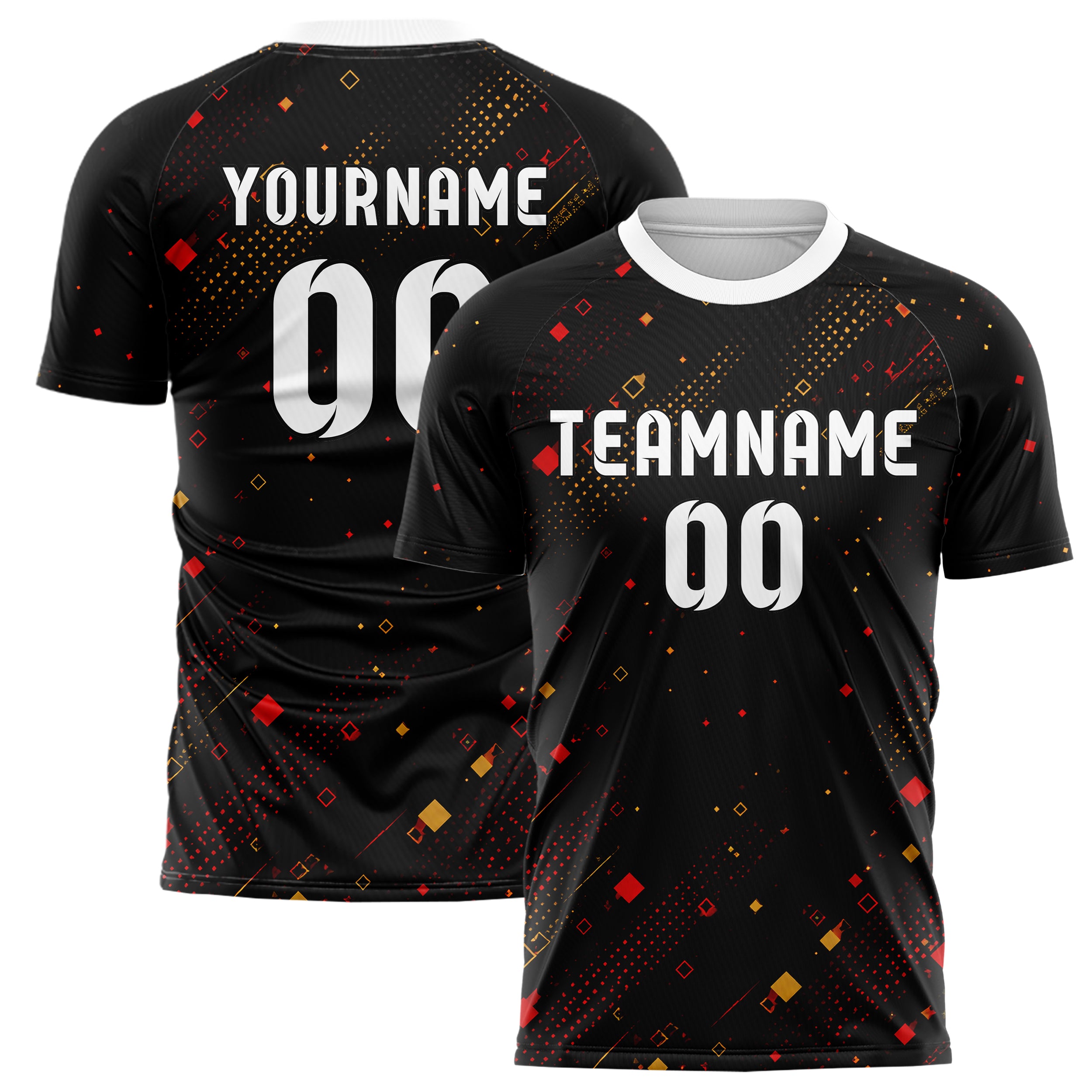 Schwarz dunkles Rauten radialer Center Fade Design 01-0433 individuelles Fußballtrikot main