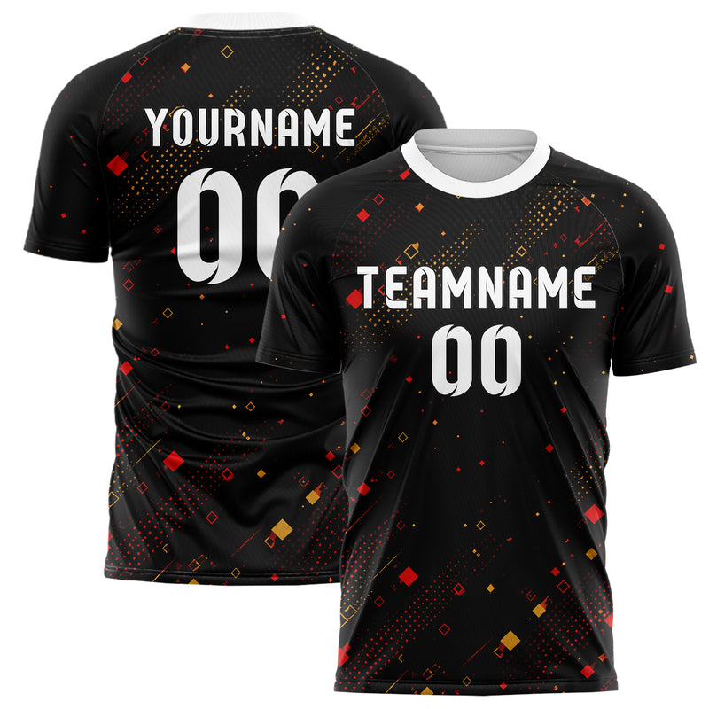 Schwarz dunkles Rauten radialer Center Fade Design 01-0433 individuelles Fußballtrikot main