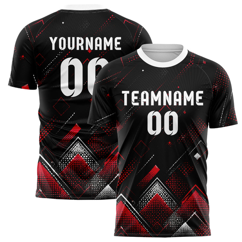Schwarz dunkles Rauten diagonale Tessellation Design 01-0386 individuelles Fußballtrikot main