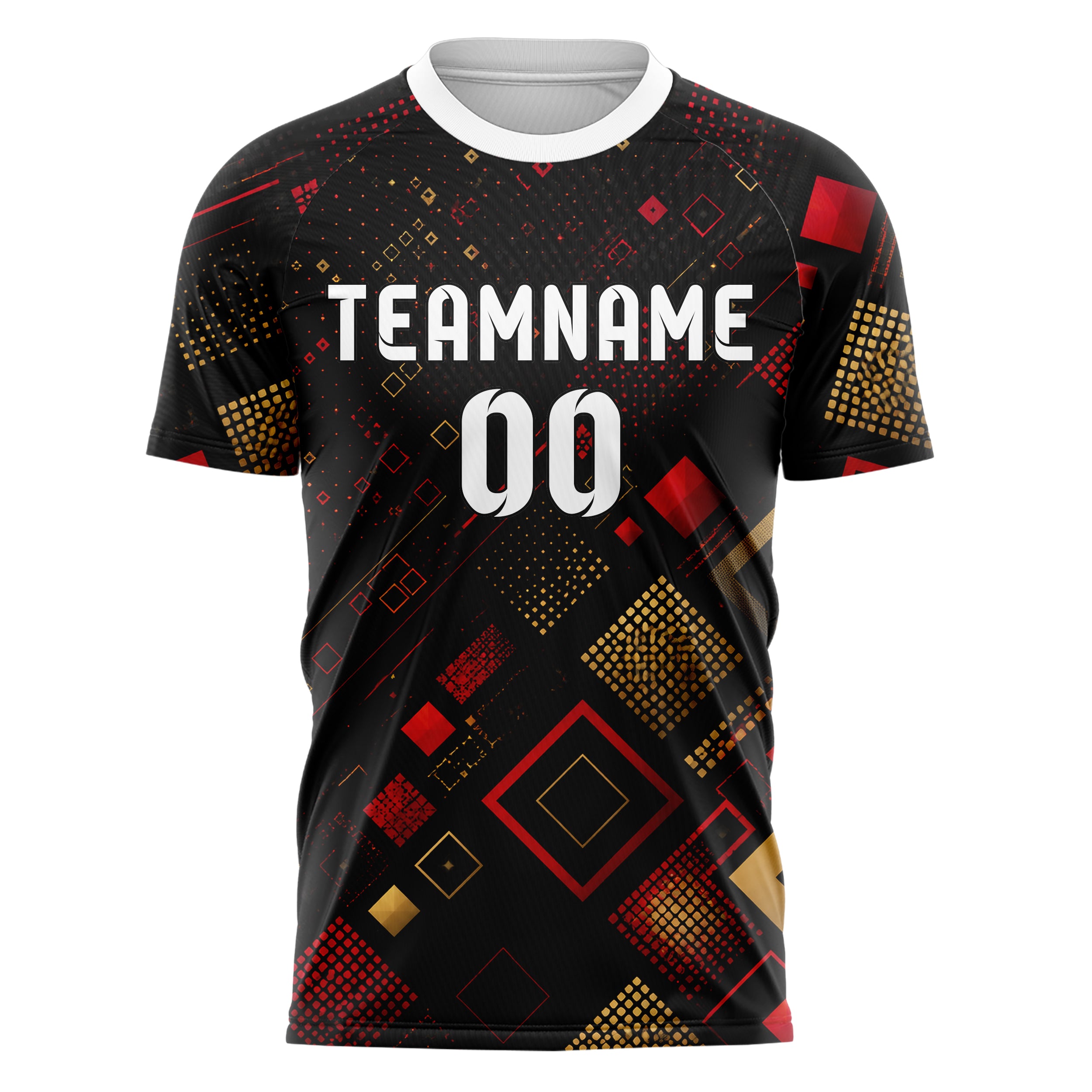 Schwarz dunkles Rauten Micro to Macro Gradient Design 01-0460 individuelles Fußballtrikot front