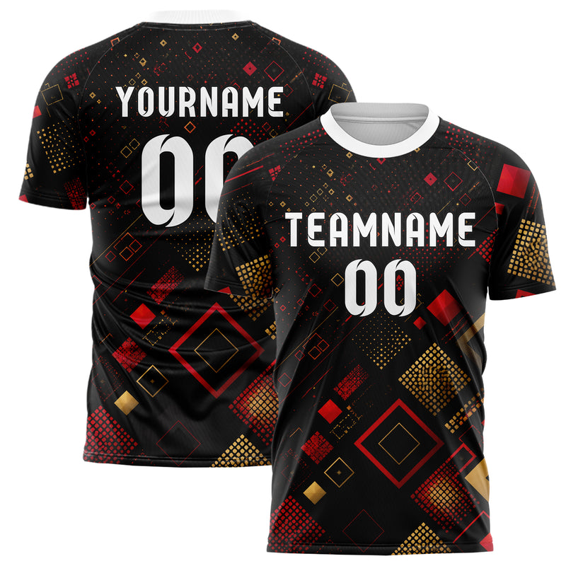 Schwarz dunkles Rauten Micro to Macro Gradient Design 01-0460 individuelles Fußballtrikot main