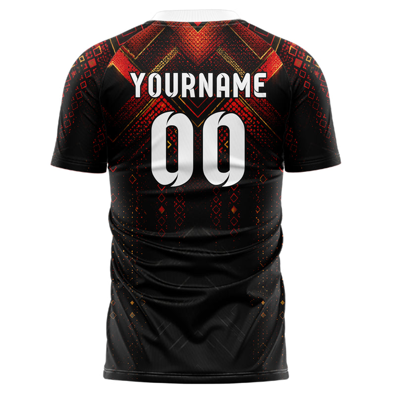 Schwarz dunkles Rauten dichter Verlauf von oben Design 01-0136 individuelles Fußballtrikot back