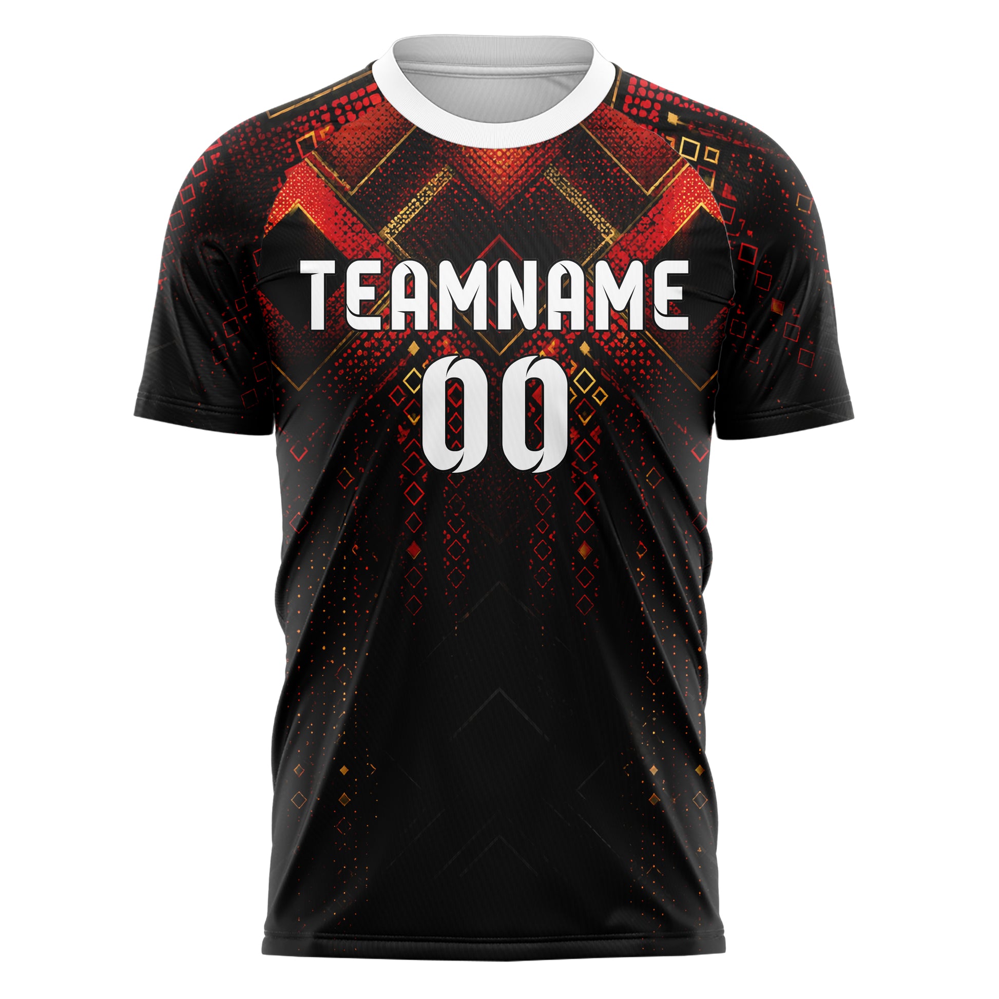 Schwarz dunkles Rauten dichter Verlauf von oben Design 01-0136 individuelles Fußballtrikot front