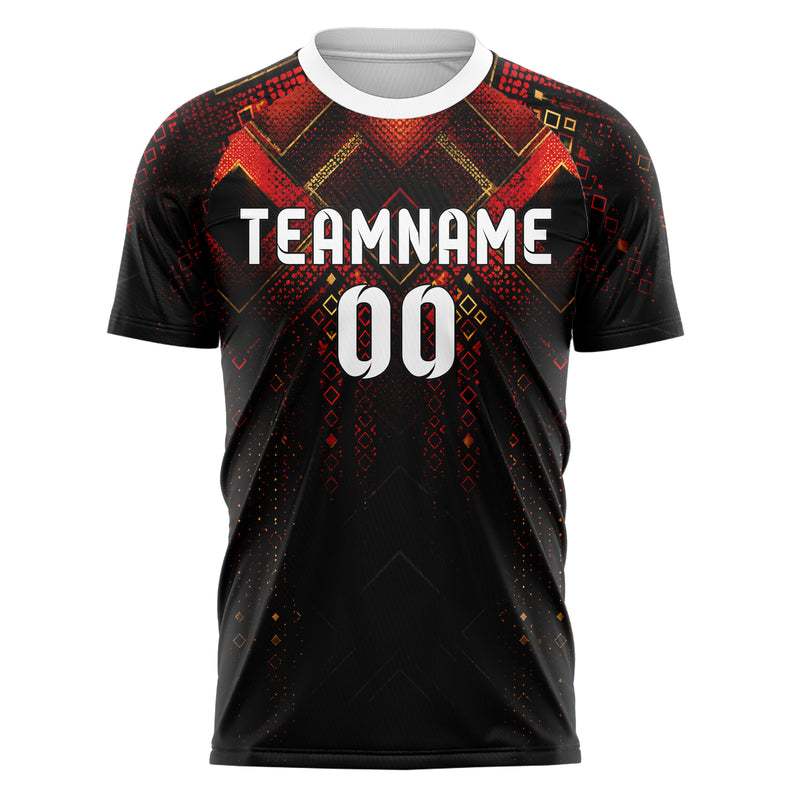 Schwarz dunkles Rauten dichter Verlauf von oben Design 01-0136 individuelles Fußballtrikot front