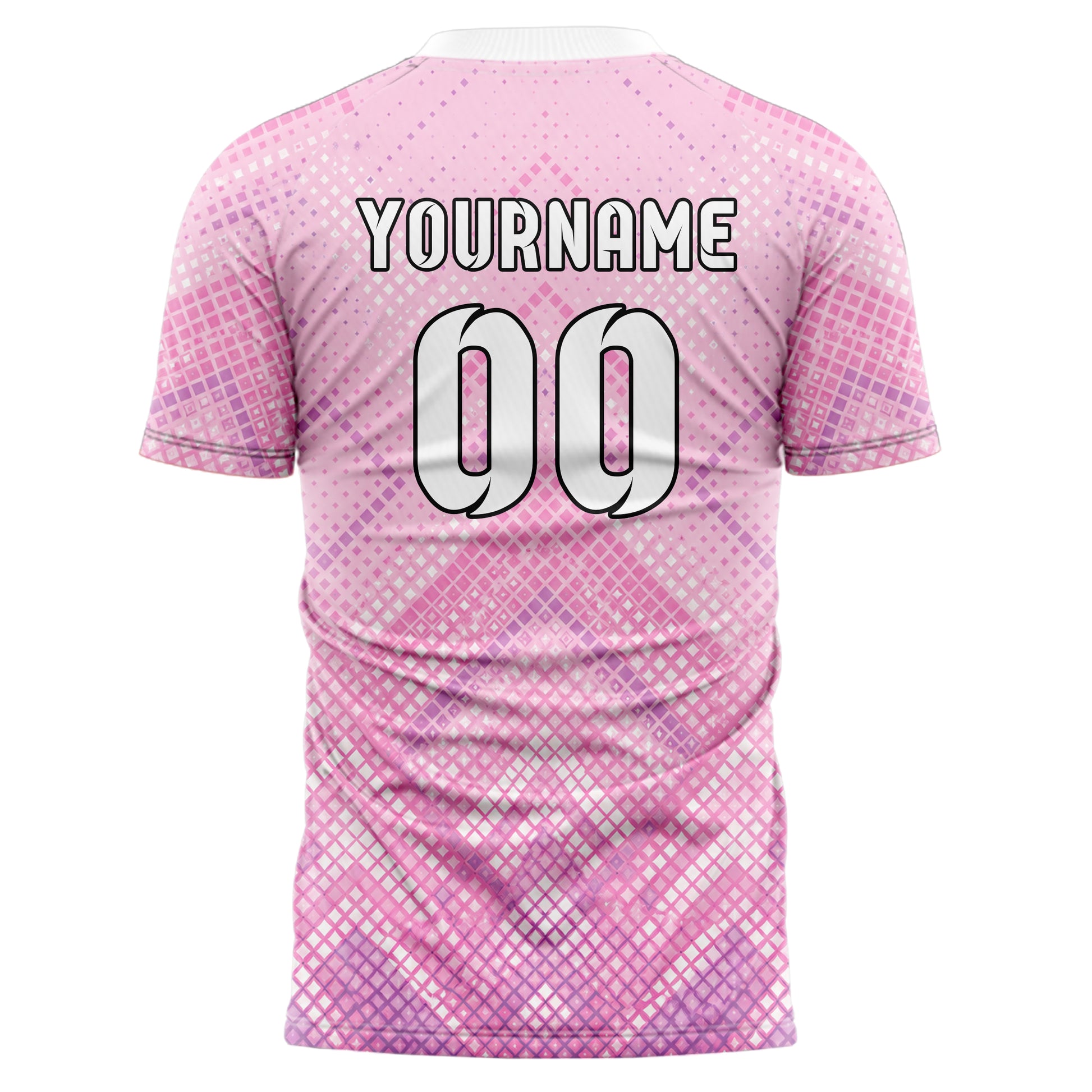 Hellrosa pastelliges Rauten dichter Verlauf von unten Design 01-0159 individuelles Fußballtrikot back