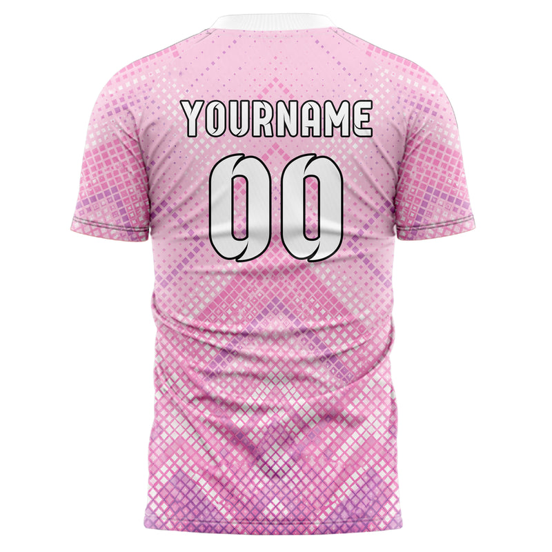 Hellrosa pastelliges Rauten dichter Verlauf von unten Design 01-0159 individuelles Fußballtrikot back