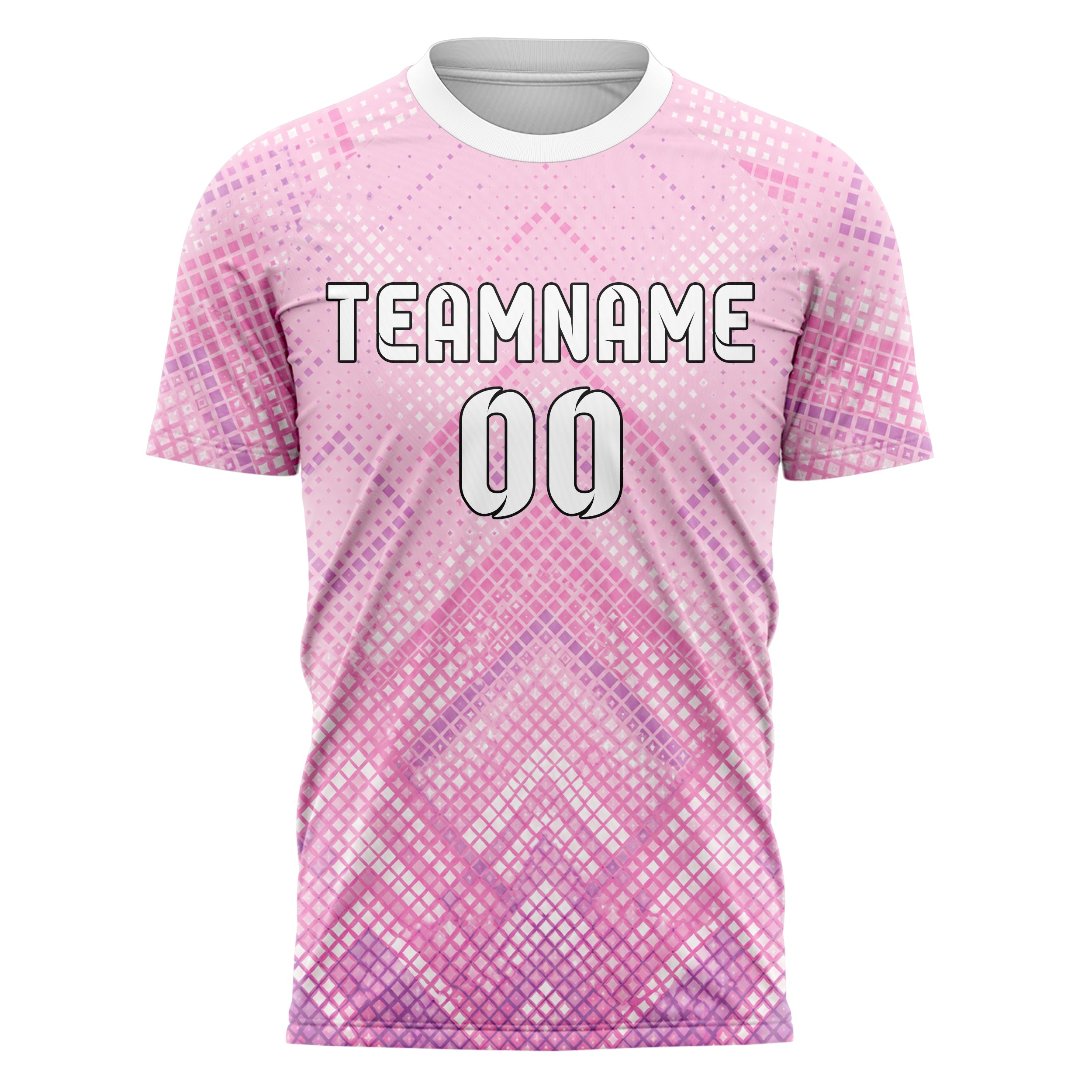 Hellrosa pastelliges Rauten dichter Verlauf von unten Design 01-0159 individuelles Fußballtrikot front