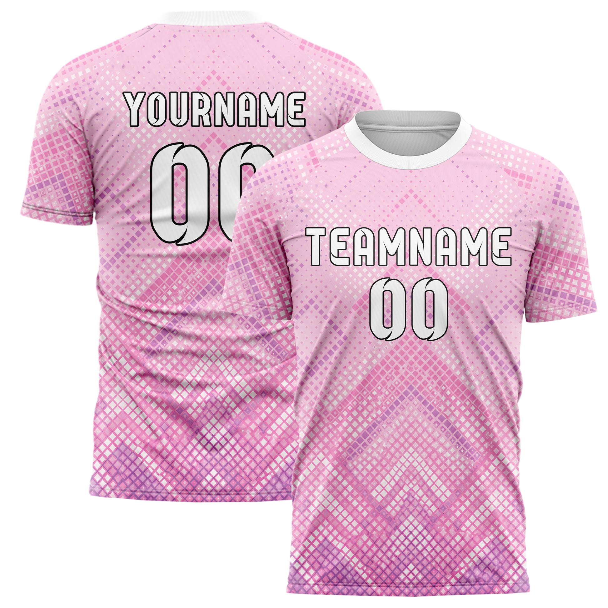 Hellrosa pastelliges Rauten dichter Verlauf von unten Design 01-0159 individuelles Fußballtrikot main