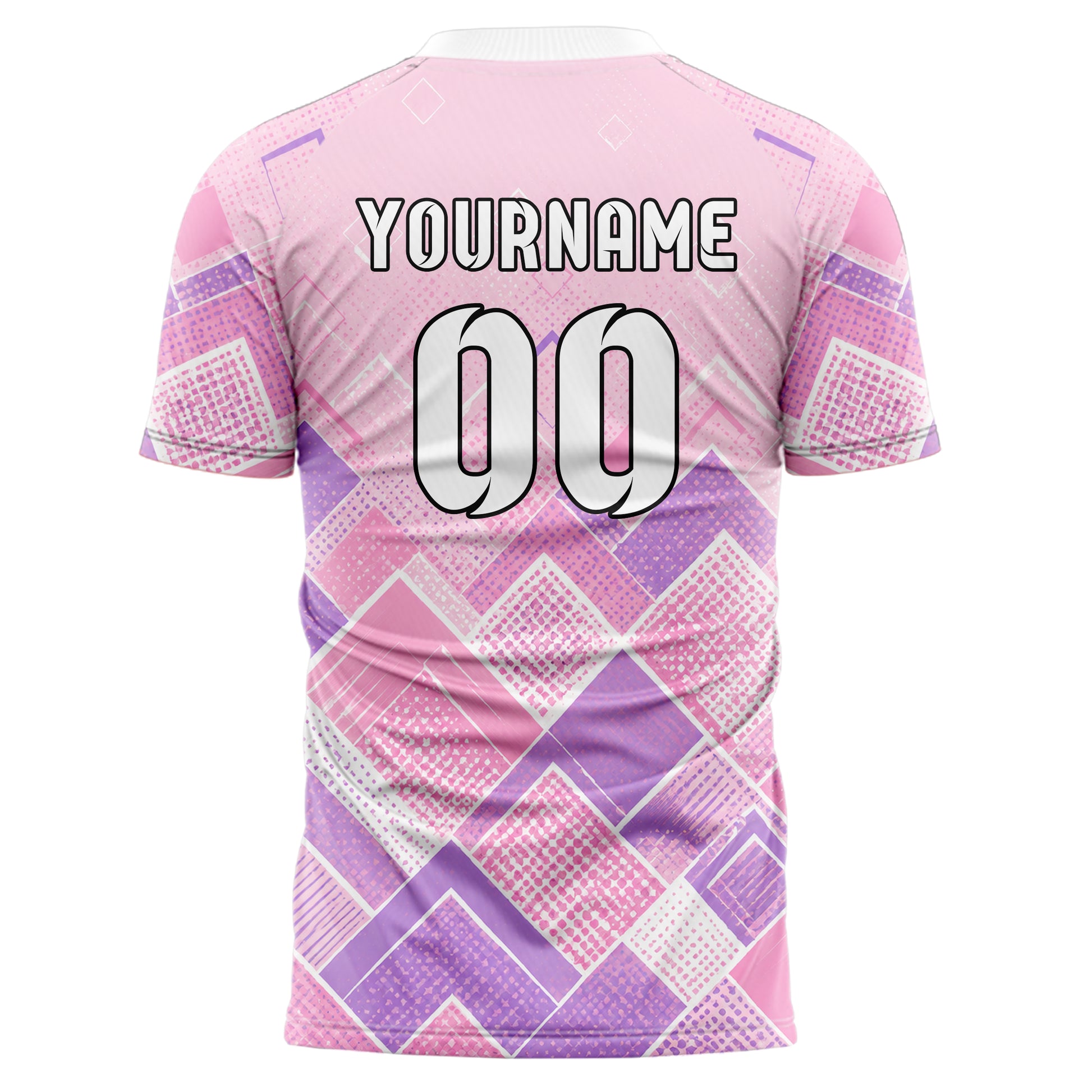 Hellrosa pastelliges Rauten dichter Verlauf von unten Design 01-0351 individuelles Fußballtrikot back