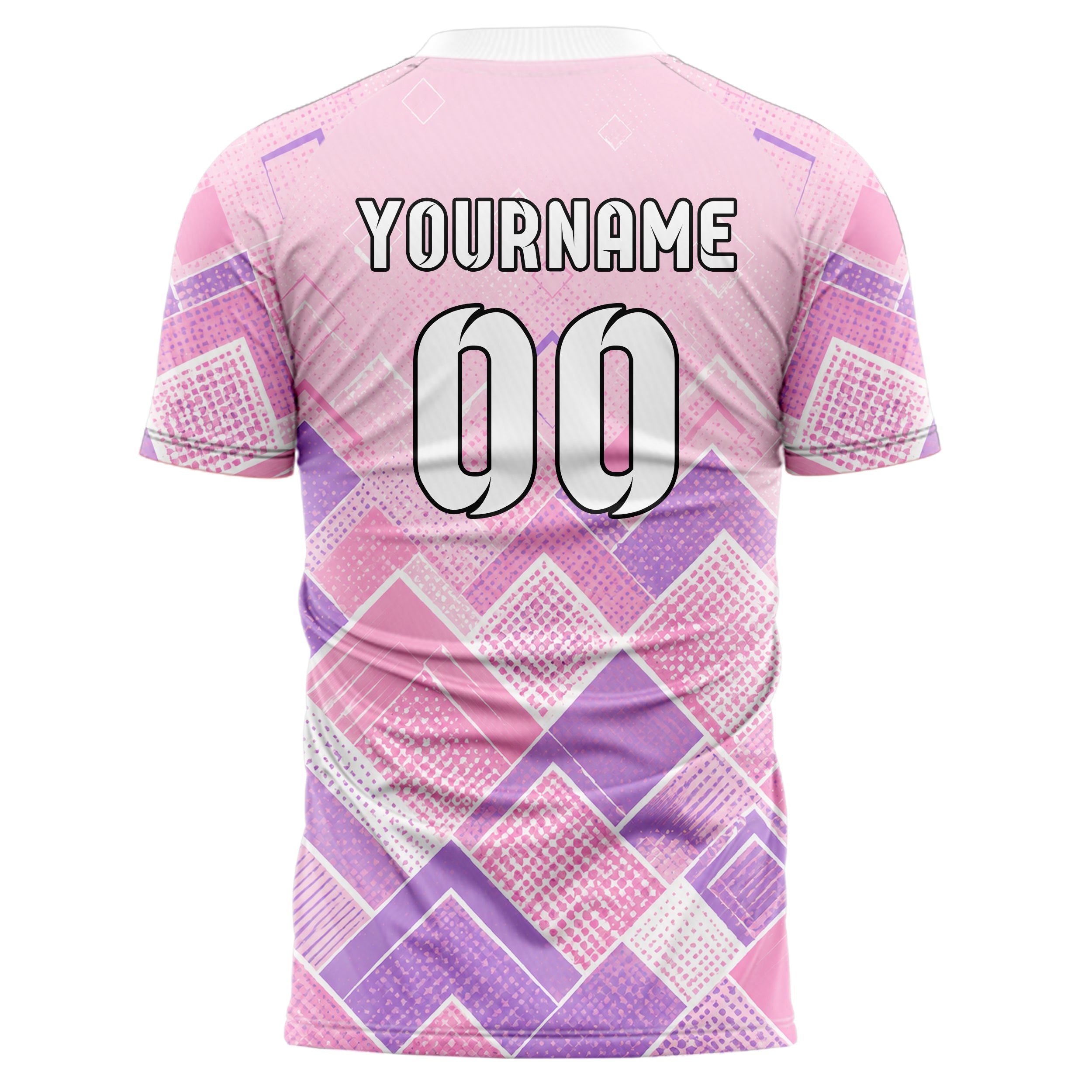 Hellrosa pastelliges Rauten dichter Verlauf von unten Design 01-0351 individuelles Fußballtrikot back