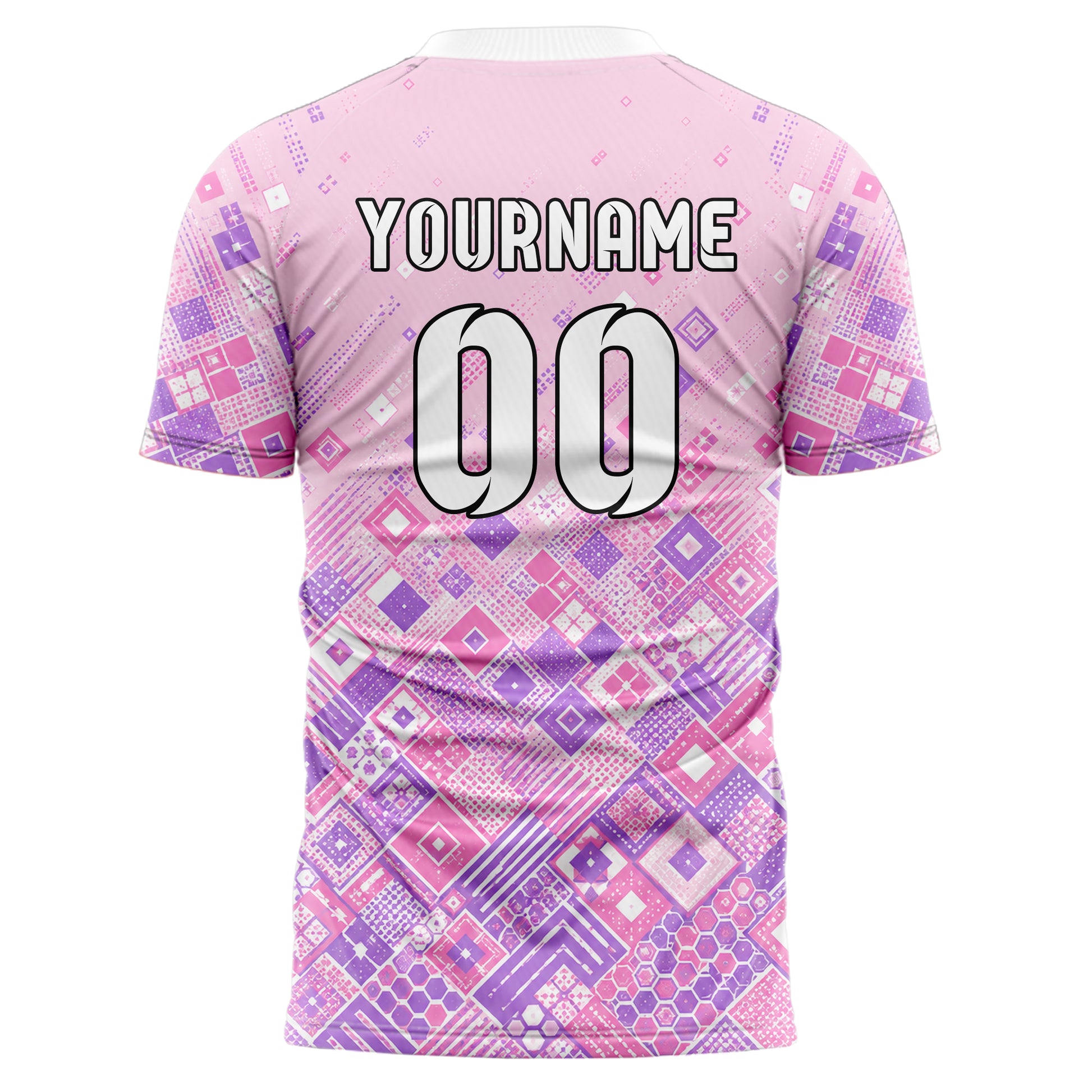 Hellrosa pastelliges Rauten dichter Verlauf von unten Design 01-0375 individuelles Fußballtrikot back