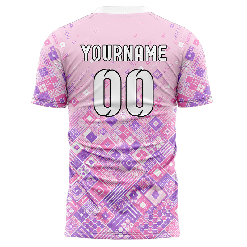 Hellrosa pastelliges Rauten dichter Verlauf von unten Design 01-0375 individuelles Fußballtrikot back