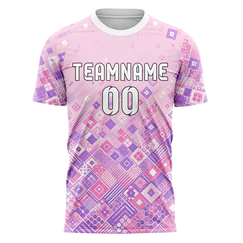 Hellrosa pastelliges Rauten dichter Verlauf von unten Design 01-0375 individuelles Fußballtrikot front
