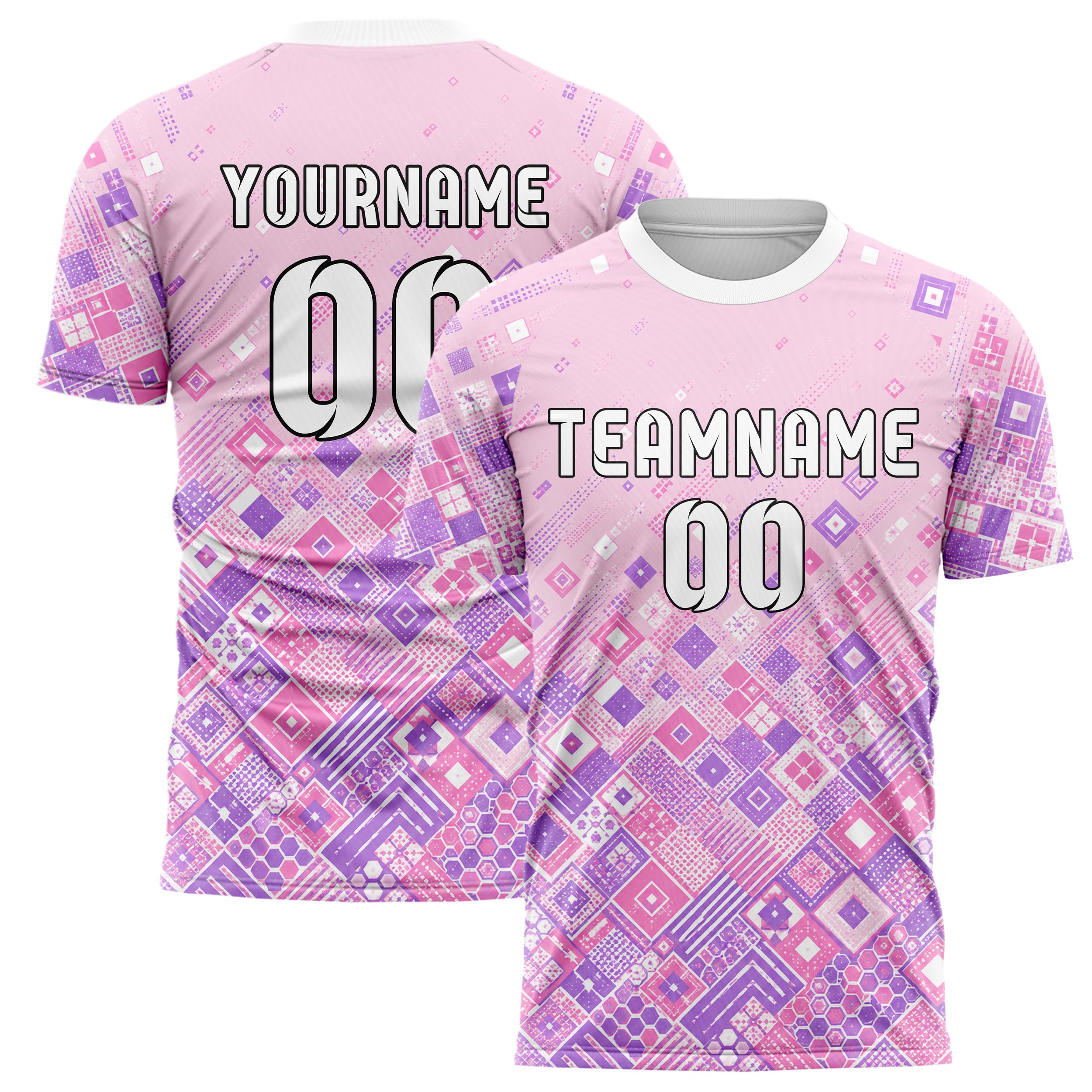 Hellrosa pastelliges Rauten dichter Verlauf von unten Design 01-0375 individuelles Fußballtrikot main