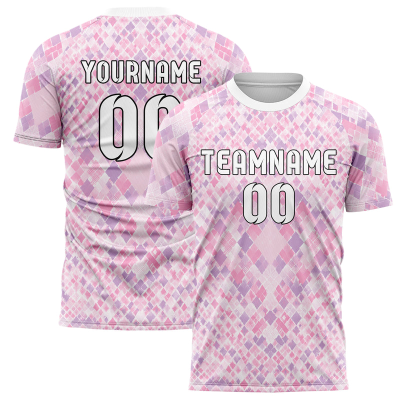 Hellrosa pastelliges Rauten diagonale Tessellation Design 01-0234 individuelles Fußballtrikot main