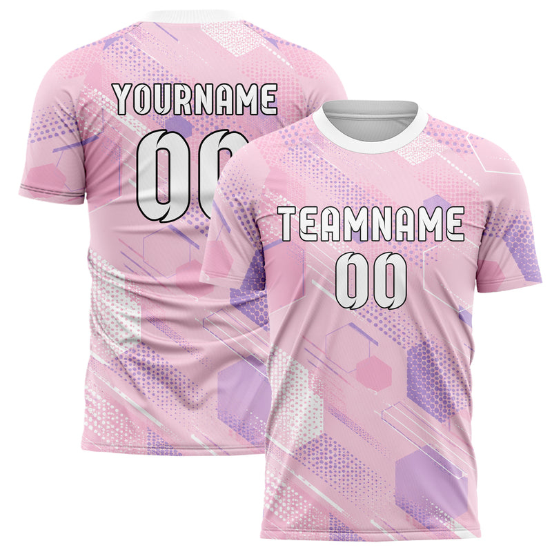Hellrosa pastelliges Rauten hexagonale Panels Design 01-0318 individuelles Fußballtrikot main