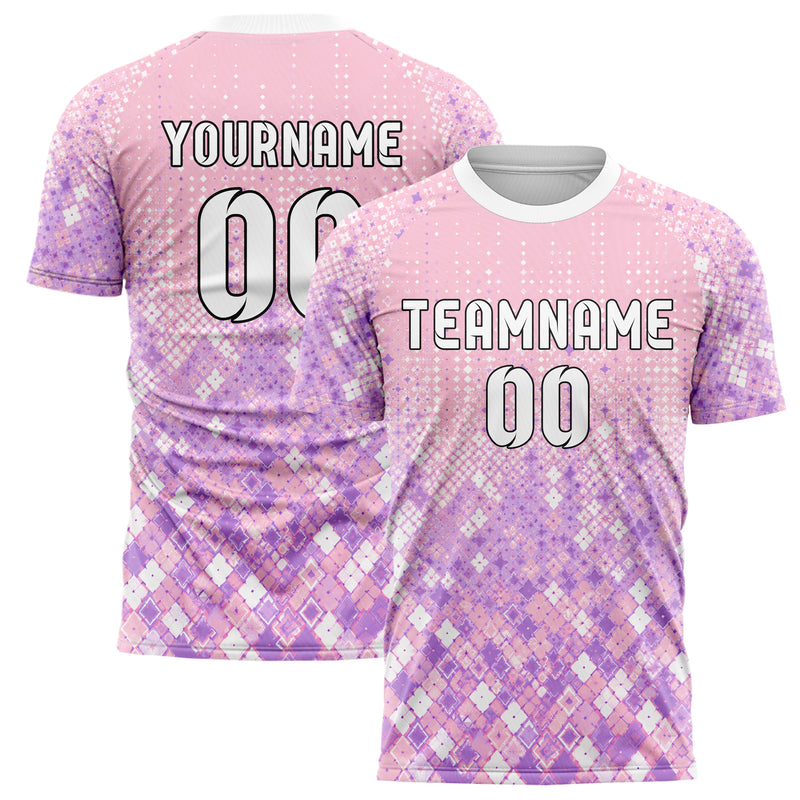 Hellrosa pastelliges Rauten Micro to Macro Gradient Design 01-0084 individuelles Fußballtrikot main