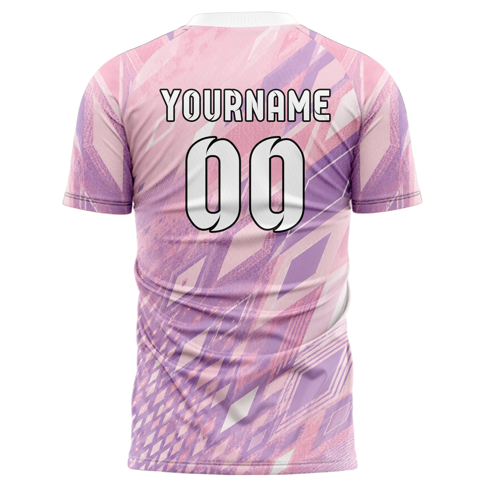 Hellrosa pastelliges Rauten Micro to Macro Gradient Design 01-0420 individuelles Fußballtrikot back