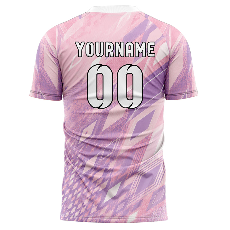 Hellrosa pastelliges Rauten Micro to Macro Gradient Design 01-0420 individuelles Fußballtrikot back