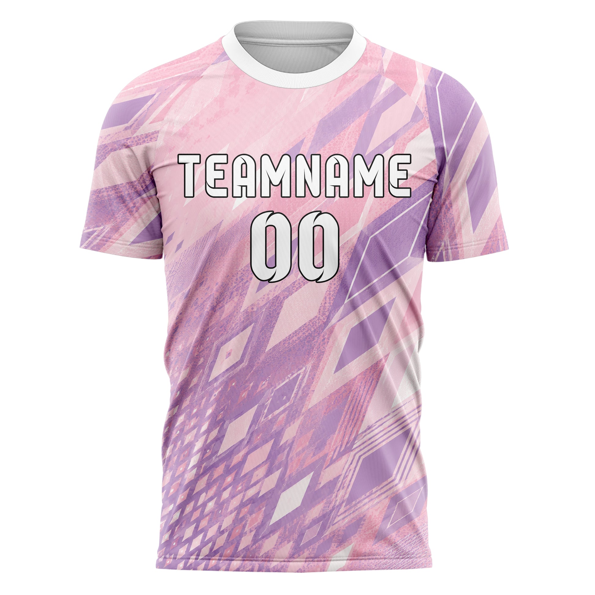 Hellrosa pastelliges Rauten Micro to Macro Gradient Design 01-0420 individuelles Fußballtrikot front